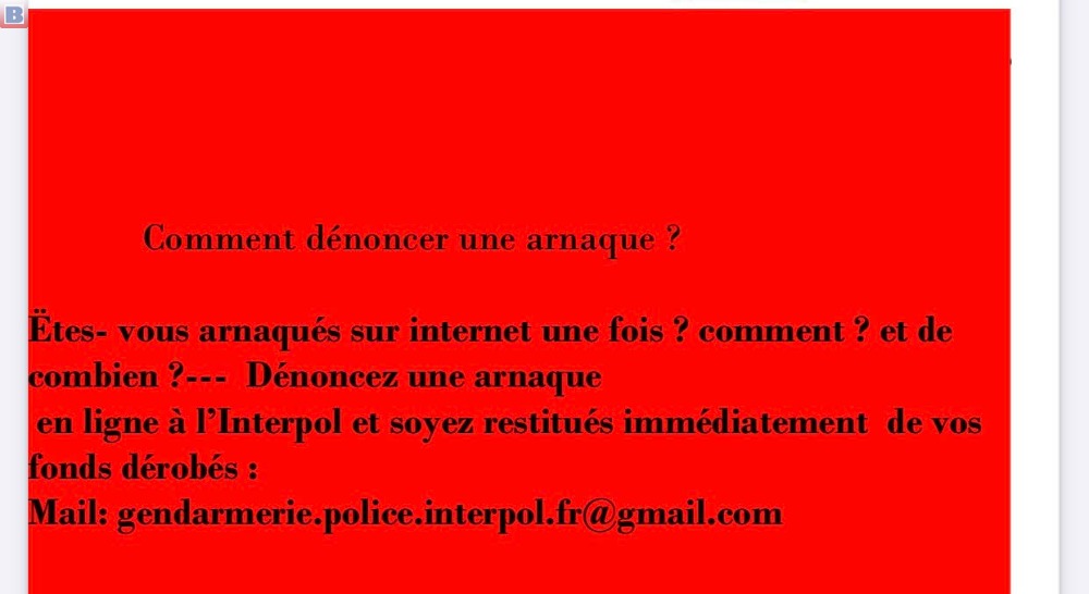 Ëtes- vous arnaqués sur internet une fois ? comment ? et de combien ?---  Dénoncez une arnaque  en ligne à l'interpol et soyez restitués immédiatement  de vos fonds dérobés :
